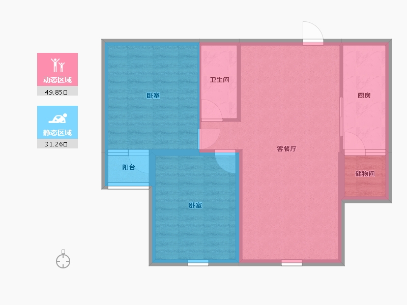 内蒙古自治区-通辽市-万华·公园里-73.03-户型库-动静分区