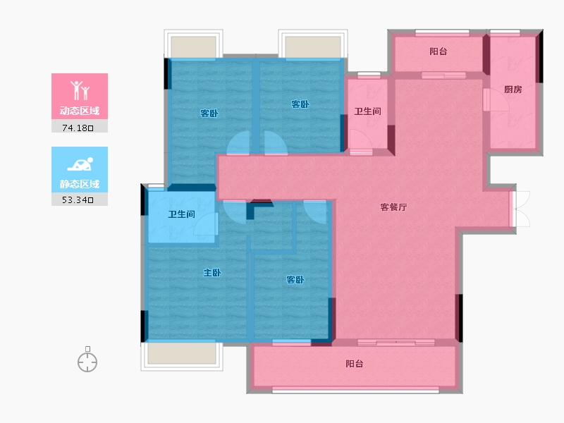 贵州省-遵义市-广厦未来城-113.25-户型库-动静分区