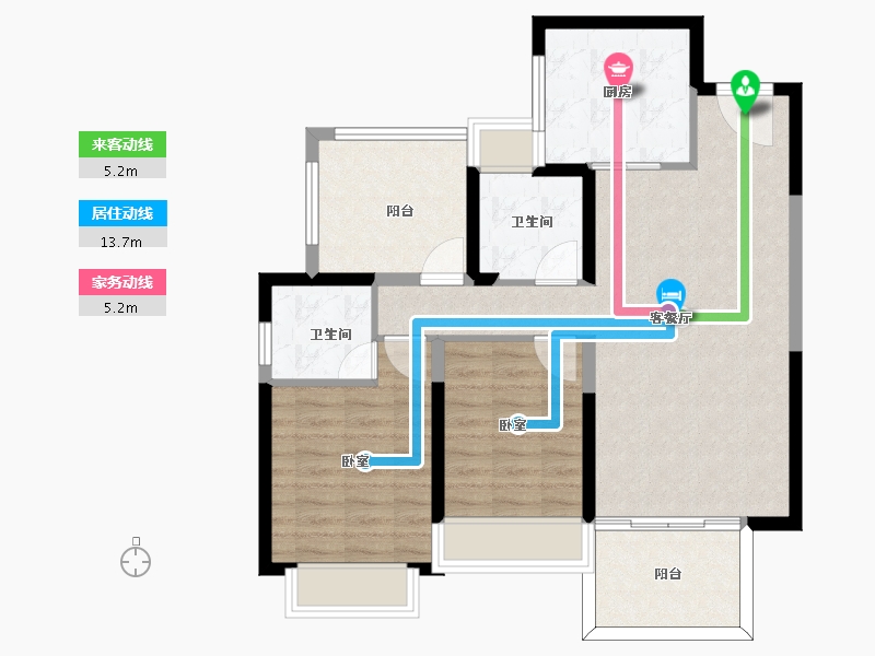 云南省-昆明市-学府康城-85.00-户型库-动静线