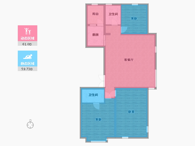 内蒙古自治区-包头市-瀚星御府-109.37-户型库-动静分区