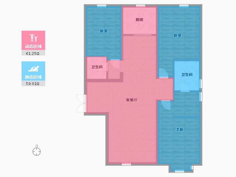 内蒙古自治区-包头市-瀚星御府-108.48-户型库-动静分区