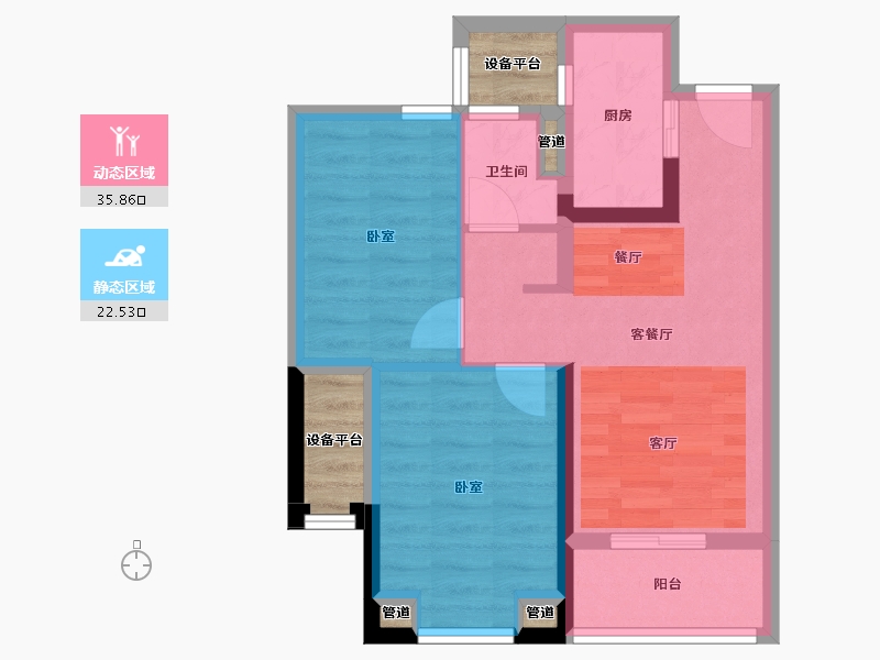 云南省-昆明市-中建龙熙国际-55.61-户型库-动静分区