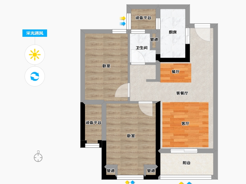 云南省-昆明市-中建龙熙国际-55.61-户型库-采光通风