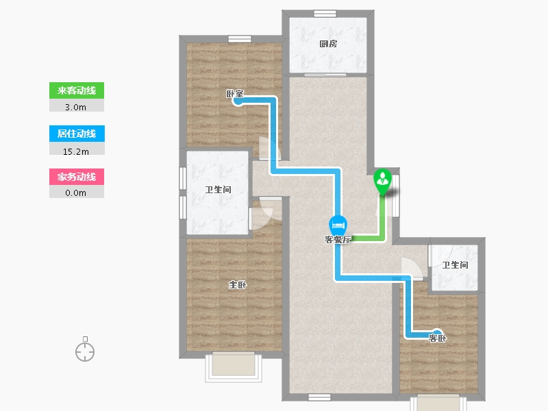 内蒙古自治区-包头市-瀚星御府-94.13-户型库-动静线