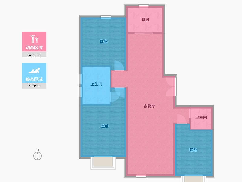 内蒙古自治区-包头市-瀚星御府-94.13-户型库-动静分区