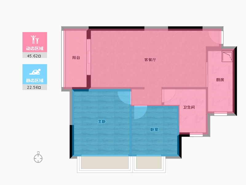 贵州省-遵义市-富力悦禧花园-61.05-户型库-动静分区