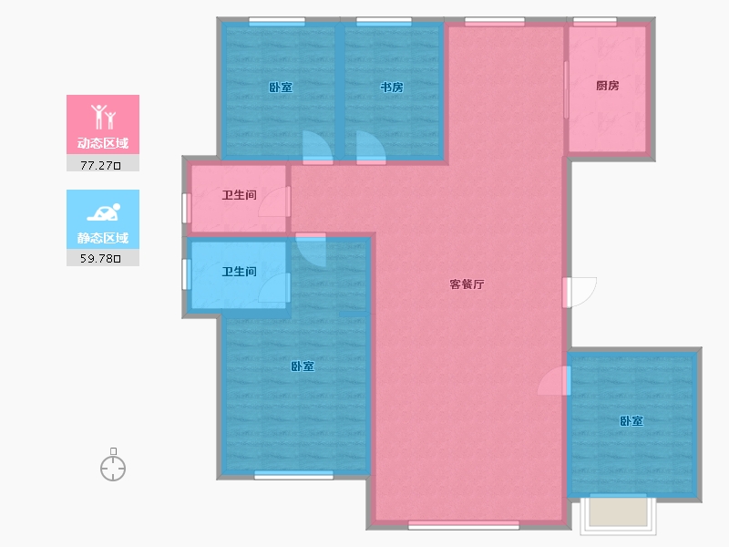 内蒙古自治区-通辽市-叫来河悦府-123.84-户型库-动静分区