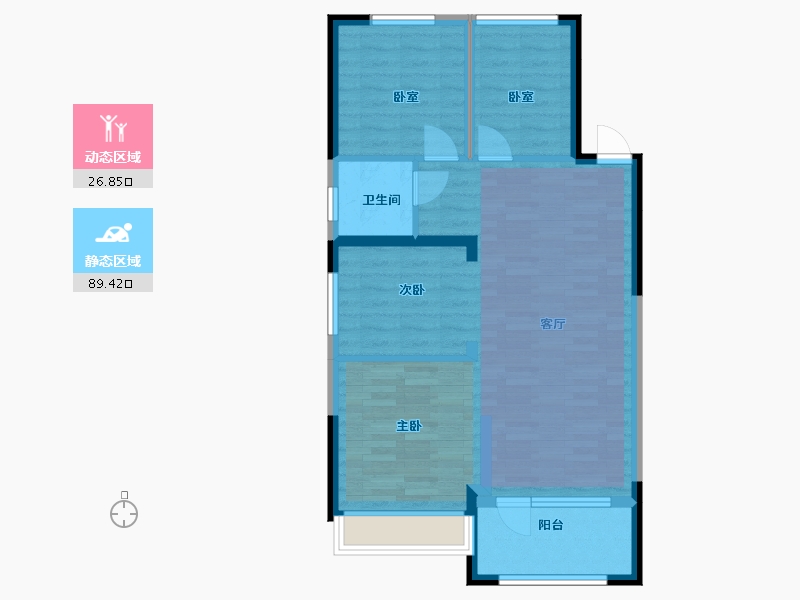 辽宁省-沈阳市-金沙巴黎花园-81.00-户型库-动静分区