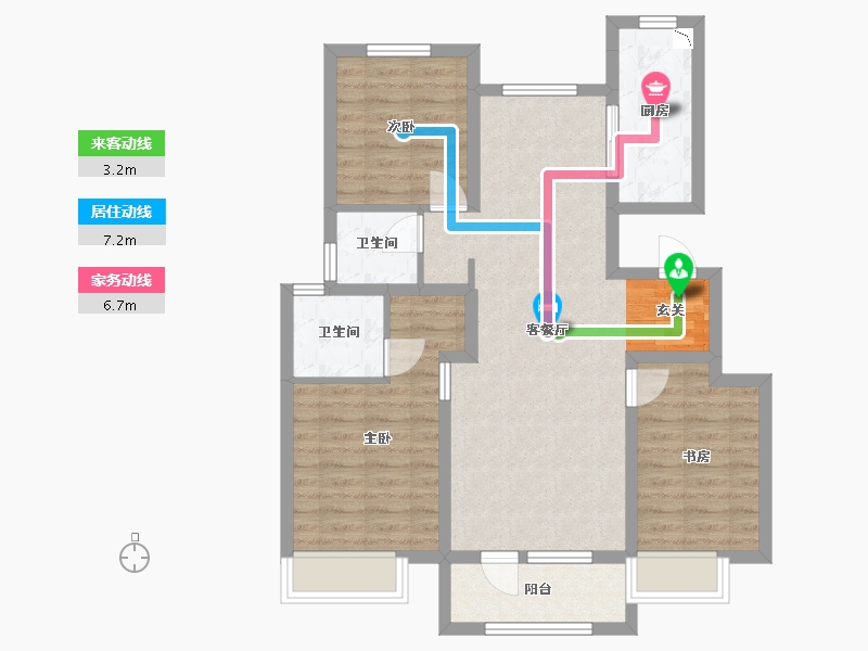 河北省-廊坊市-温泉新都孔雀城京雄壹号-83.45-户型库-动静线