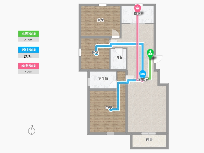 内蒙古自治区-通辽市-万华·公园里-97.50-户型库-动静线