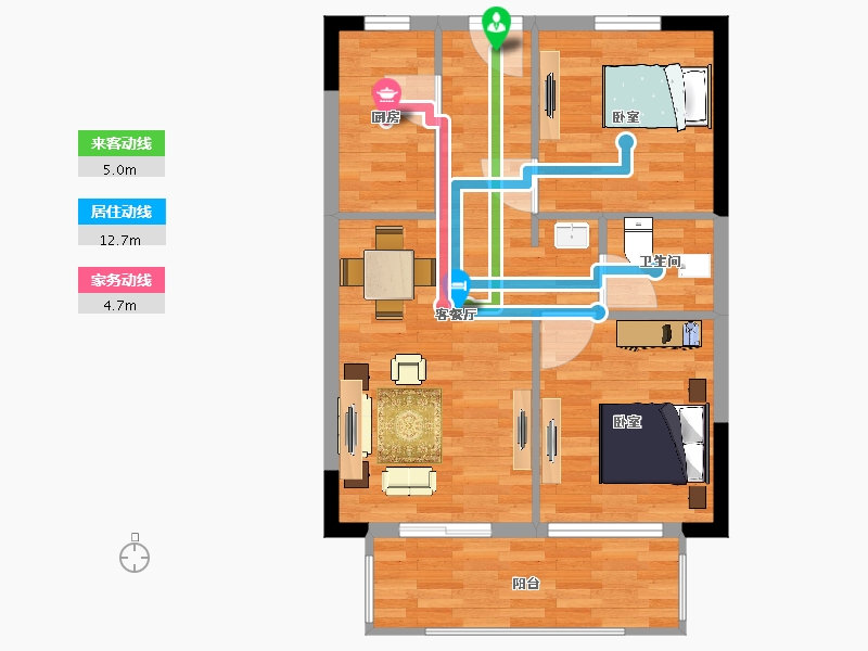 云南省-昆明市-滇池湖岸-64.40-户型库-动静线