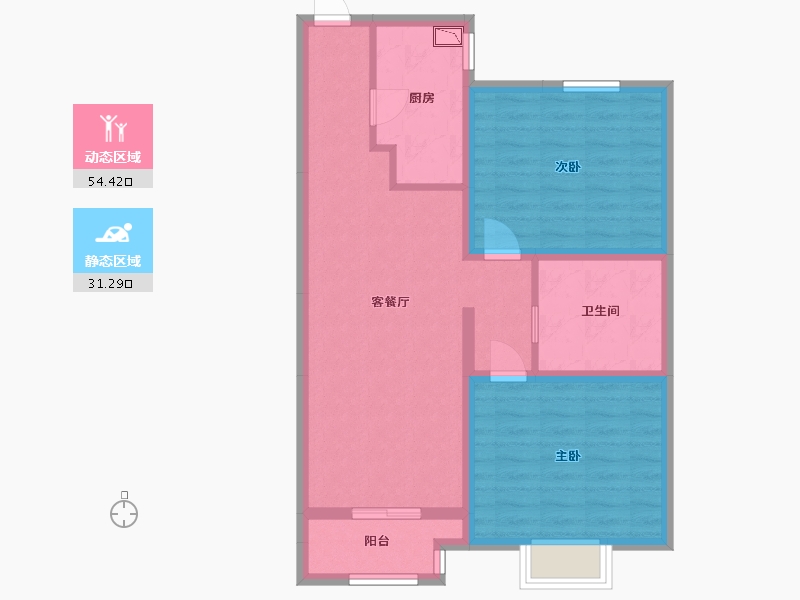 河北省-廊坊市-美阙公元-76.05-户型库-动静分区