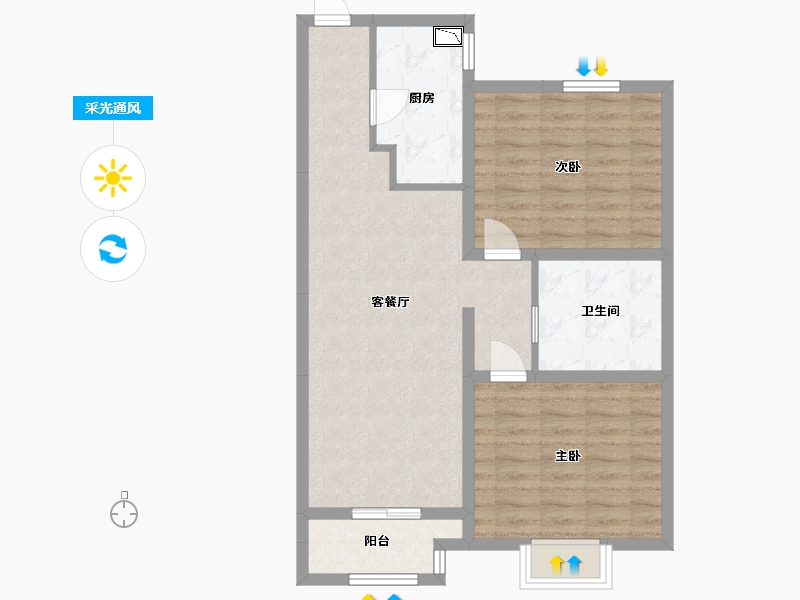 河北省-廊坊市-美阙公元-76.05-户型库-采光通风