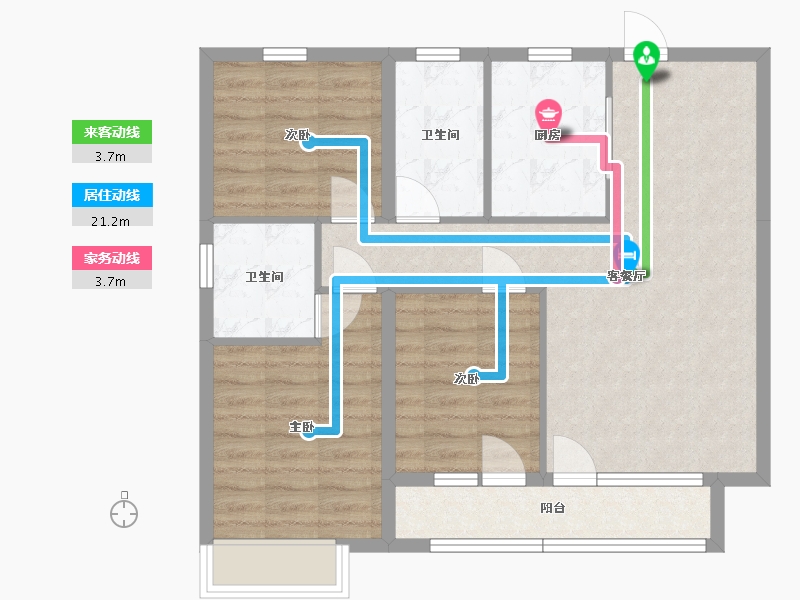 辽宁省-沈阳市-华发全运首府-79.60-户型库-动静线