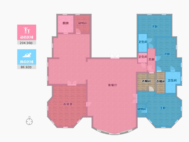 内蒙古自治区-包头市-鹿城上院-283.00-户型库-动静分区