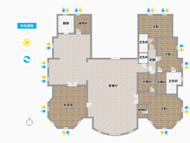 内蒙古自治区-包头市-鹿城上院-283.00-户型库-采光通风