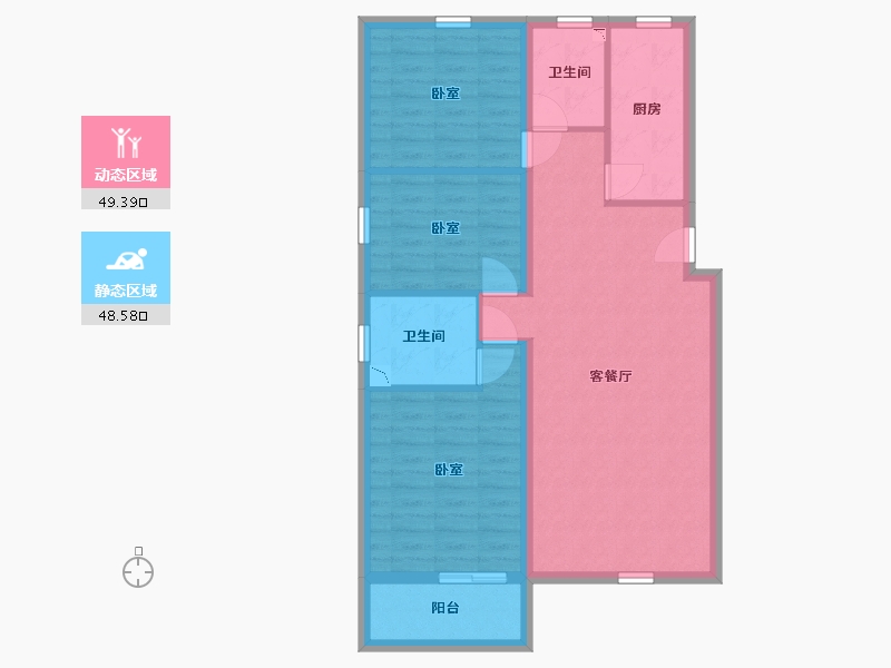 内蒙古自治区-通辽市-大悦新城-88.00-户型库-动静分区