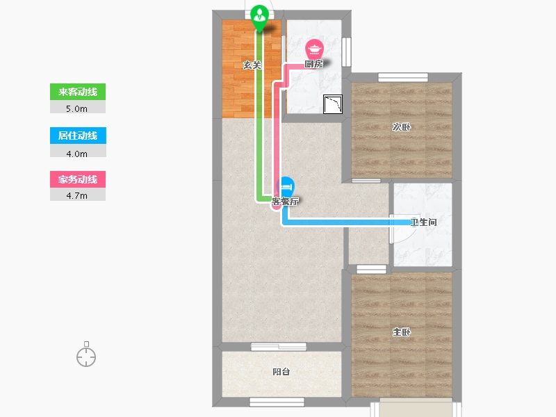 河北省-廊坊市-温泉新都孔雀城京雄壹号-55.79-户型库-动静线