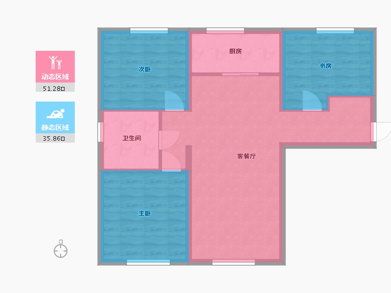 河北省-廊坊市-晟世北京时代-78.40-户型库-动静分区