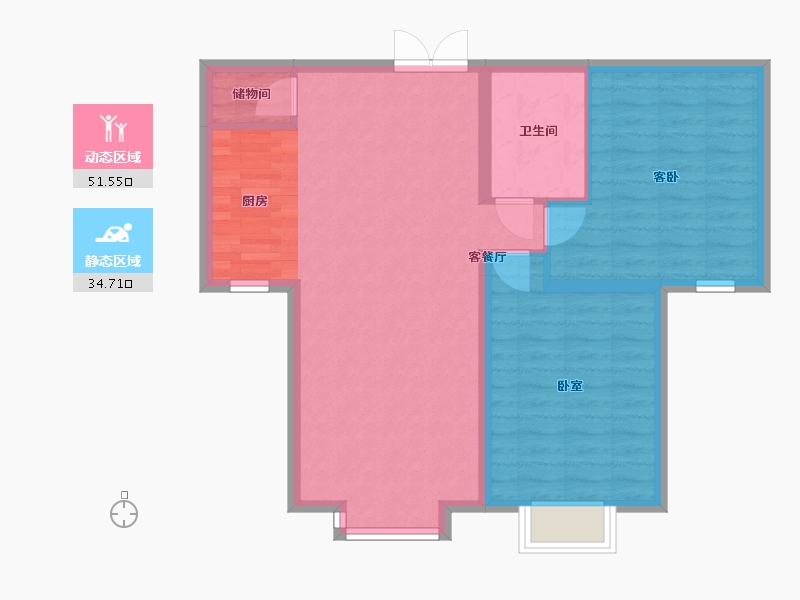 内蒙古自治区-包头市-瀚星御府-78.40-户型库-动静分区