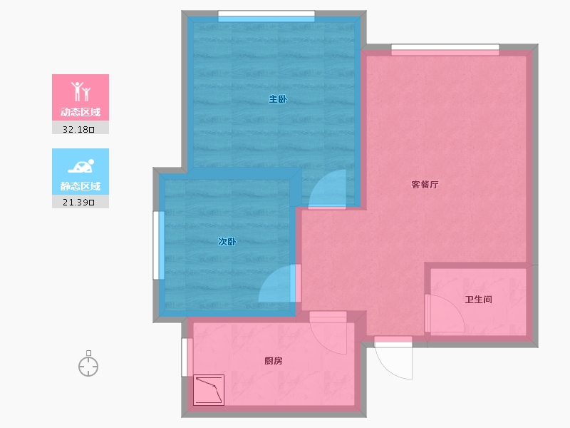 内蒙古自治区-呼和浩特市-盛世名筑二期-46.64-户型库-动静分区