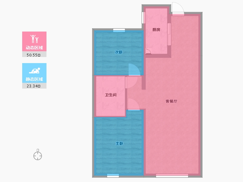 辽宁省-沈阳市-中海和平之门棠颂-66.19-户型库-动静分区