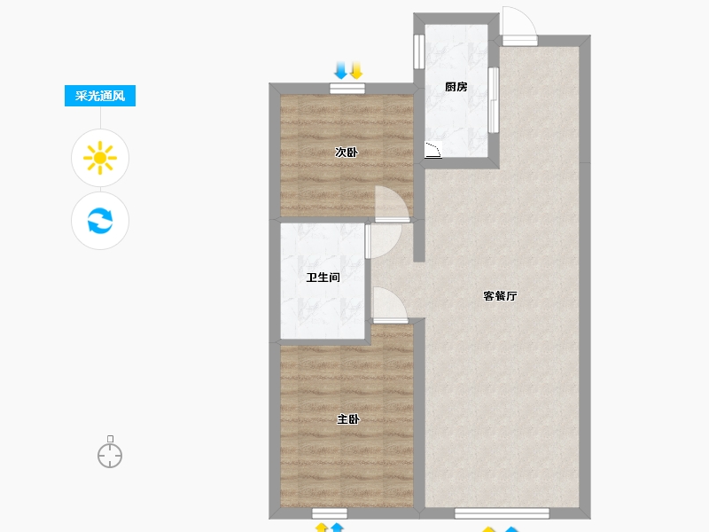 辽宁省-沈阳市-中海和平之门棠颂-66.19-户型库-采光通风