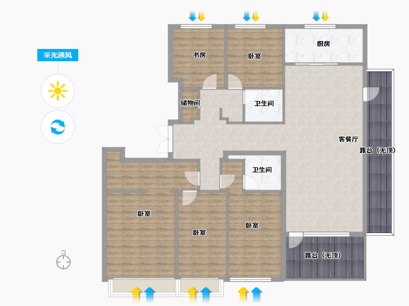 河北省-邢台市-皓顺和-171.30-户型库-采光通风