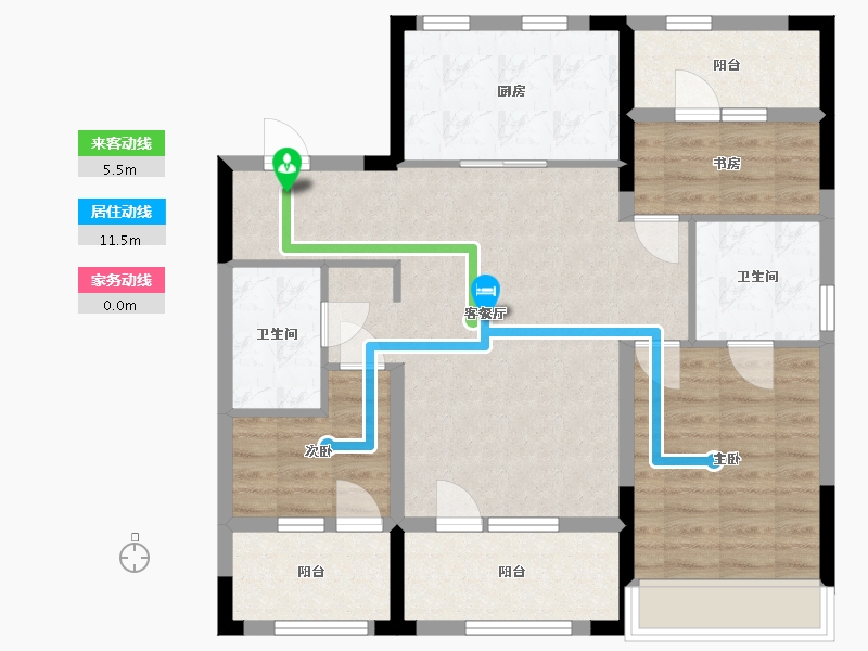 辽宁省-沈阳市-阳光城未来悦-89.58-户型库-动静线