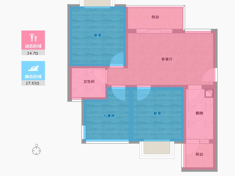 四川省-成都市-吾家花苑-54.00-户型库-动静分区