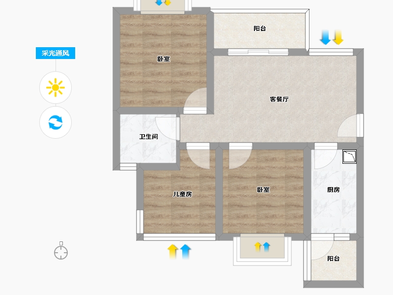 四川省-成都市-吾家花苑-54.00-户型库-采光通风