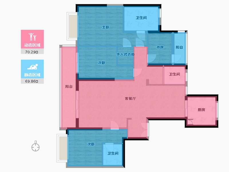 浙江省-宁波市-兴宁府-125.39-户型库-动静分区