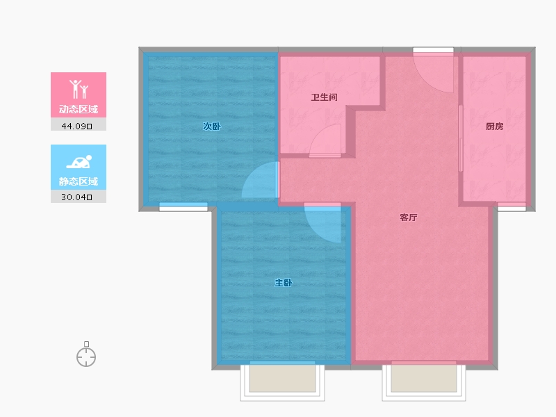 辽宁省-大连市-恒大雅苑-67.00-户型库-动静分区