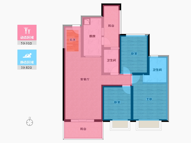 四川省-成都市-大理雅美湾-86.61-户型库-动静分区