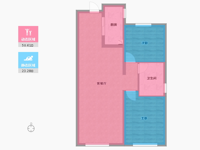 辽宁省-沈阳市-中海和平之门棠颂-66.19-户型库-动静分区