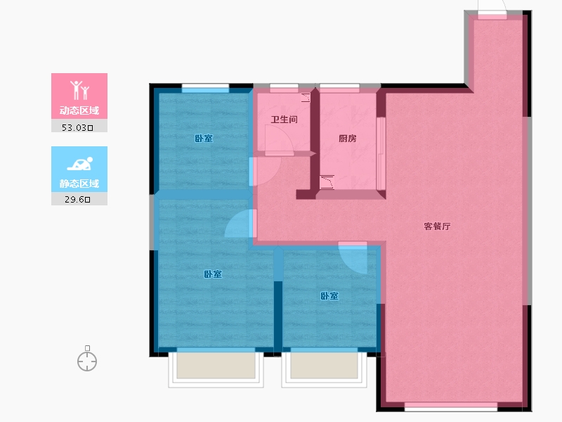 内蒙古自治区-通辽市-安华·汇悦府-73.01-户型库-动静分区