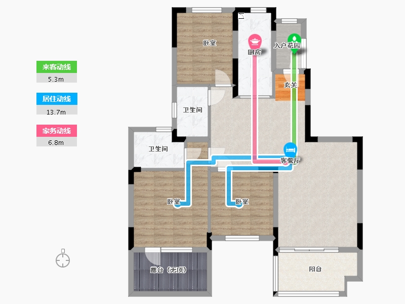 辽宁省-沈阳市-沈抚恒大养生谷-108.04-户型库-动静线