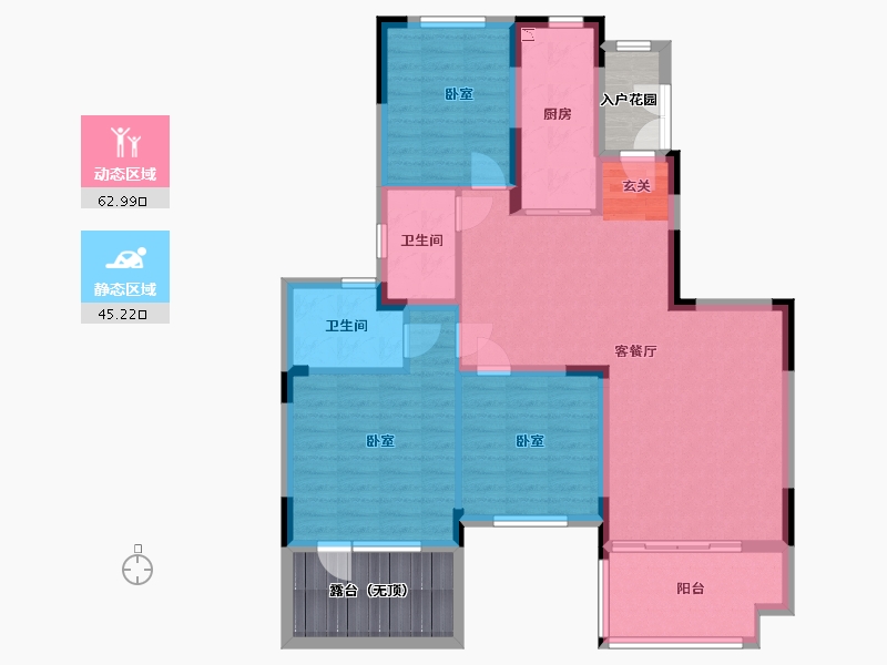 辽宁省-沈阳市-沈抚恒大养生谷-108.04-户型库-动静分区