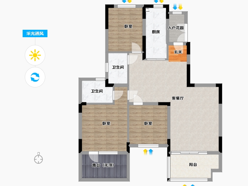 辽宁省-沈阳市-沈抚恒大养生谷-108.04-户型库-采光通风