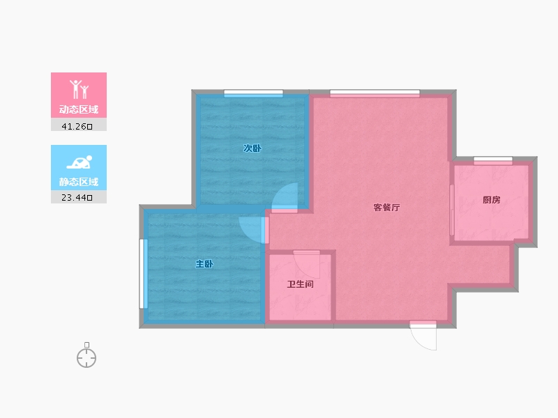 内蒙古自治区-呼和浩特市-盛世名筑二期-57.98-户型库-动静分区