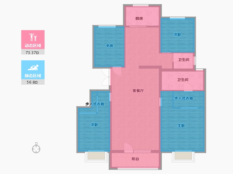 河北省-廊坊市-北辰香麓-116.80-户型库-动静分区