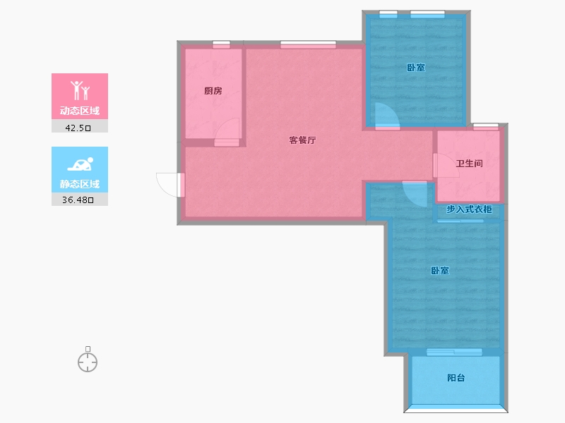 河北省-邢台市-悦檀台-70.74-户型库-动静分区