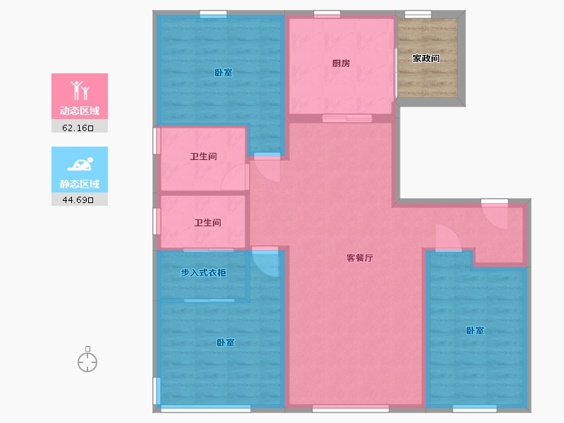 辽宁省-沈阳市-中海半山华府-100.62-户型库-动静分区