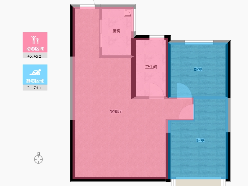 内蒙古自治区-通辽市-诚达·林语江南-60.09-户型库-动静分区