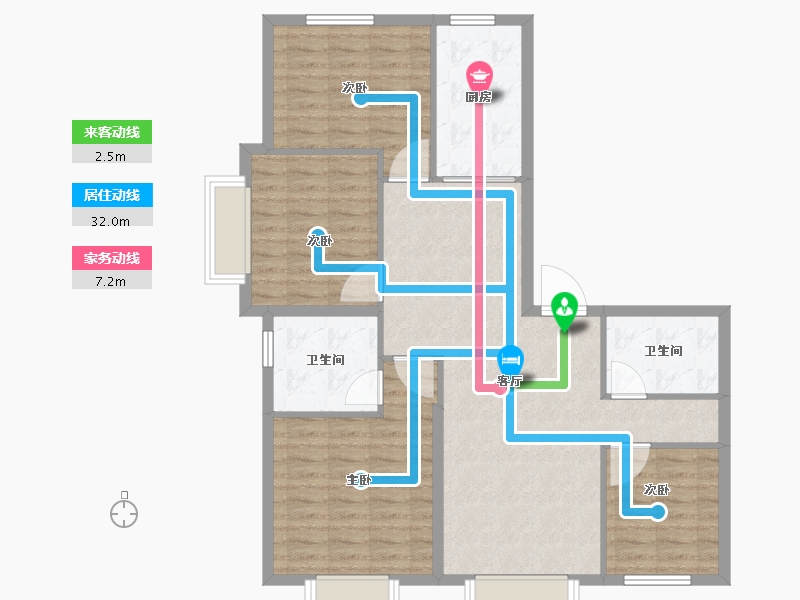 辽宁省-大连市-恒大雅苑-102.00-户型库-动静线