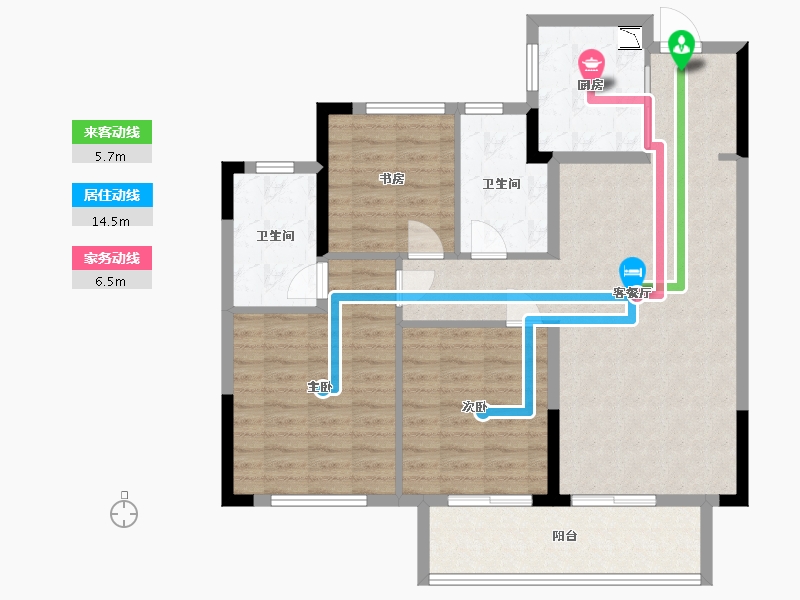 江西省-南昌市-弘阳时光里-101.00-户型库-动静线