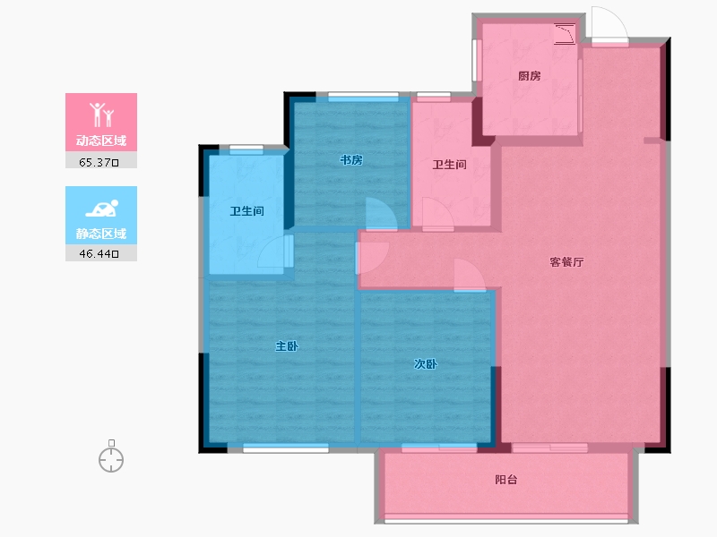 江西省-南昌市-弘阳时光里-101.00-户型库-动静分区