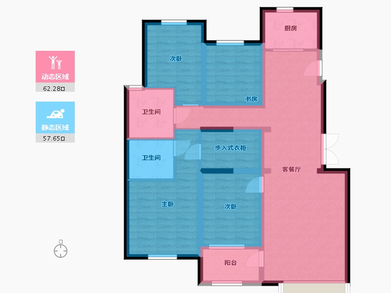 河北省-廊坊市-孔雀城大湖-106.31-户型库-动静分区