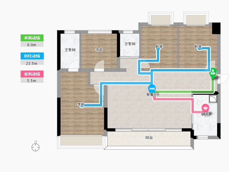 四川省-成都市-碧桂园锦樾府-102.30-户型库-动静线