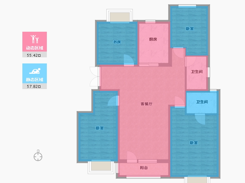 辽宁省-沈阳市-金科集美天城-100.97-户型库-动静分区